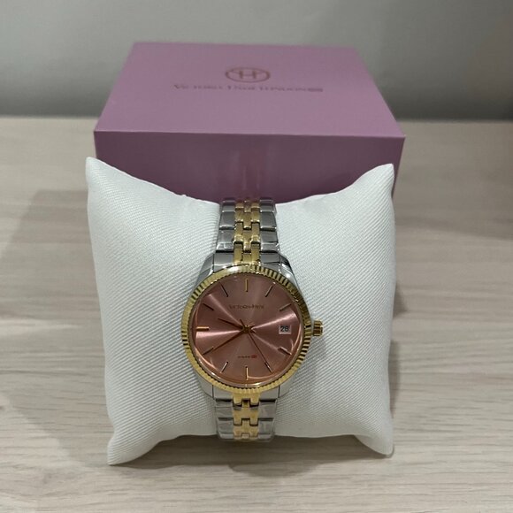 Victoria Hyde Stainless Steel Two Tone Gold Watch (Pink Face) - Picture 5 of 6